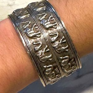 Sterling silver cuff elephant bracelet